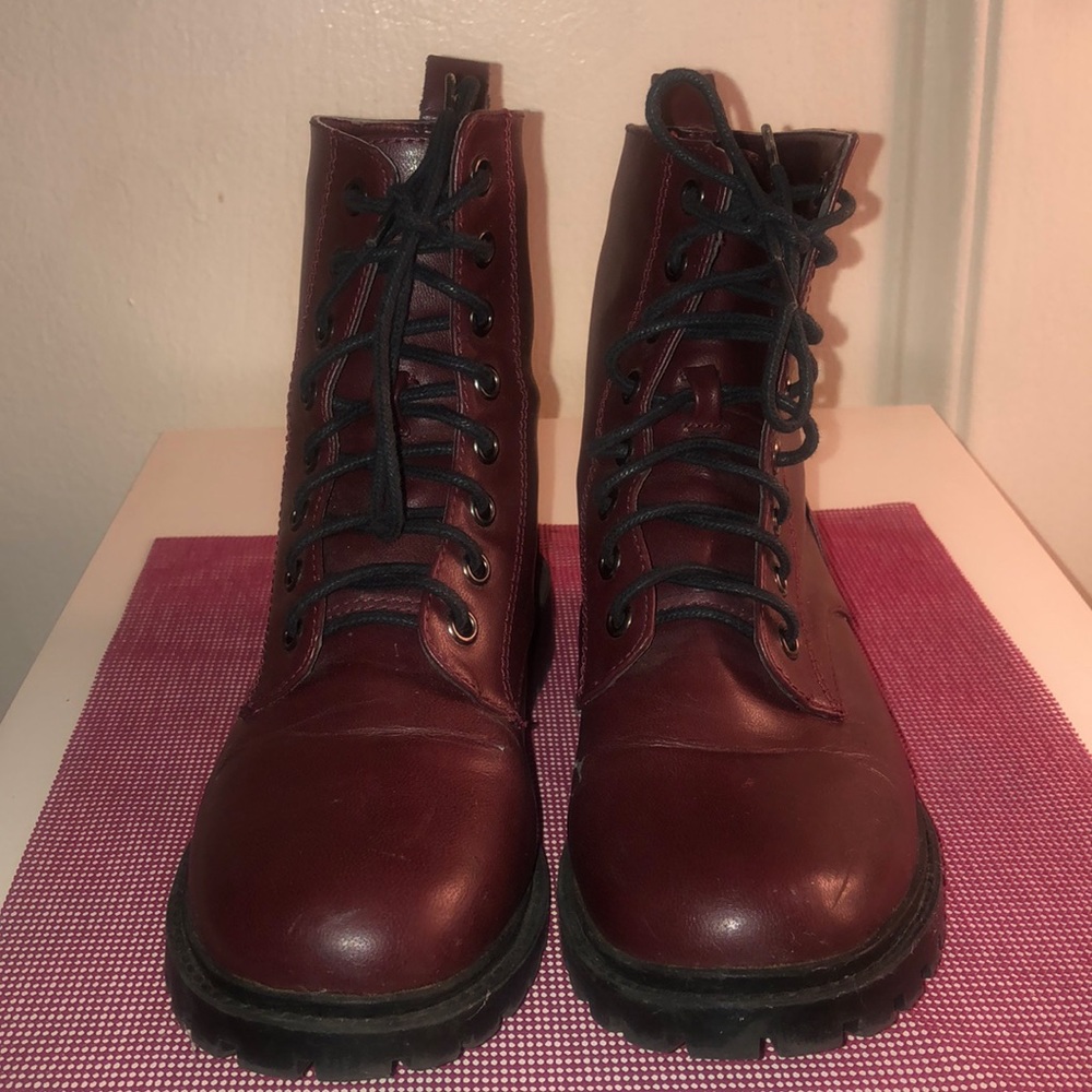 Burgundy boots